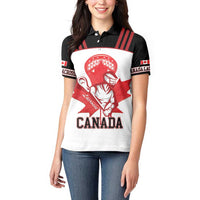 Custom Canada Lacrosse Women Polo Shirt Go Champions Maple Leaf