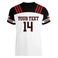 Custom Canada Lacrosse Women V-Neck T-Shirt Go Champions Maple Leaf