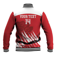 Custom England Lacrosse Baseball Jacket Go Champions Rose