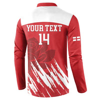 Custom England Lacrosse Button Sweatshirt Go Champions Rose