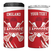 Custom England Lacrosse 4 in 1 Can Cooler Tumbler Go Champions Rose
