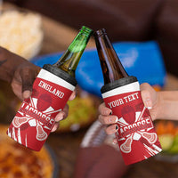 Custom England Lacrosse 4 in 1 Can Cooler Tumbler Go Champions Rose