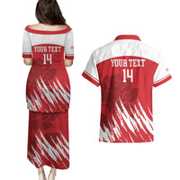 Custom England Lacrosse Couples Matching Puletasi and Hawaiian Shirt Go Champions Rose