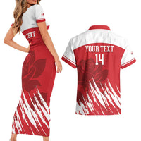 Custom England Lacrosse Couples Matching Short Sleeve Bodycon Dress and Hawaiian Shirt Go Champions Rose