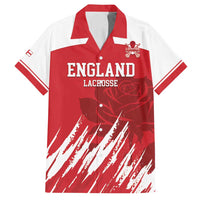Custom England Lacrosse Family Matching Long Sleeve Bodycon Dress and Hawaiian Shirt Go Champions Rose
