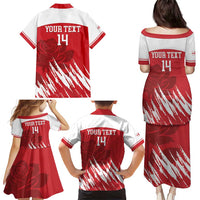 Custom England Lacrosse Family Matching Puletasi and Hawaiian Shirt Go Champions Rose