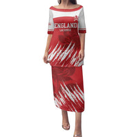 Custom England Lacrosse Family Matching Puletasi and Hawaiian Shirt Go Champions Rose