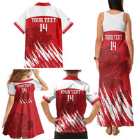 Custom England Lacrosse Family Matching Tank Maxi Dress and Hawaiian Shirt Go Champions Rose