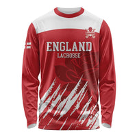 Custom England Lacrosse Long Sleeve Shirt Go Champions Rose