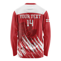Custom England Lacrosse Long Sleeve Shirt Go Champions Rose