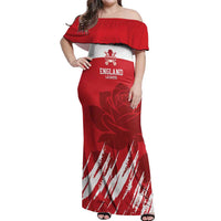 Custom England Lacrosse Off Shoulder Maxi Dress Go Champions Rose