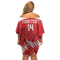 Custom England Lacrosse Off Shoulder Short Dress Go Champions Rose