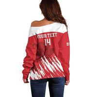 Custom England Lacrosse Off Shoulder Sweater Go Champions Rose