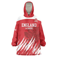 Custom England Lacrosse Wearable Blanket Hoodie Go Champions Rose