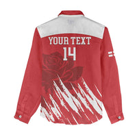Custom England Lacrosse Women Casual Shirt Go Champions Rose