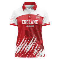 Custom England Lacrosse Women Polo Shirt Go Champions Rose