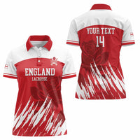 Custom England Lacrosse Women Polo Shirt Go Champions Rose