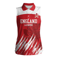 Custom England Lacrosse Women Sleeveless Polo Shirt Go Champions Rose