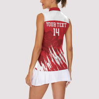 Custom England Lacrosse Women Sleeveless Polo Shirt Go Champions Rose