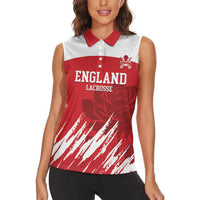 Custom England Lacrosse Women Sleeveless Polo Shirt Go Champions Rose