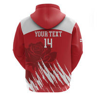 Custom England Lacrosse Zip Hoodie Go Champions Rose