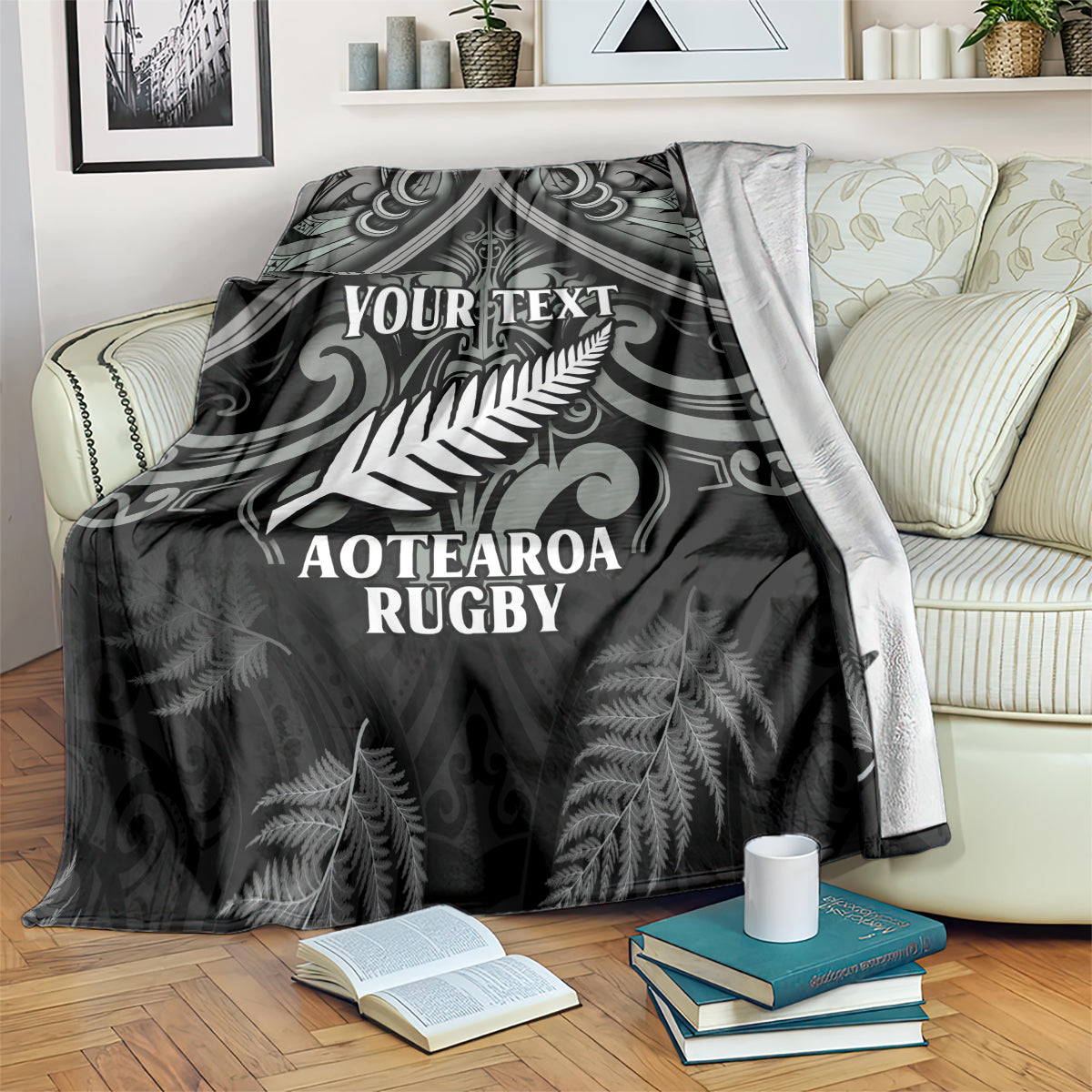 Custom New Zealand Silver Fern Rugby Blanket All Black Since 1892 Aotearoa Moko Maori