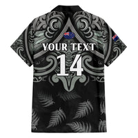 Custom New Zealand Silver Fern Rugby Family Matching Short Sleeve Bodycon Dress and Hawaiian Shirt All Black Since 1892 Aotearoa Moko Maori - Wonder Print Shop