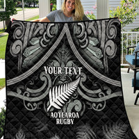 Custom New Zealand Silver Fern Rugby Quilt All Black Since 1892 Aotearoa Moko Maori - Wonder Print Shop