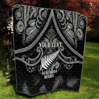 Custom New Zealand Silver Fern Rugby Quilt All Black Since 1892 Aotearoa Moko Maori - Wonder Print Shop