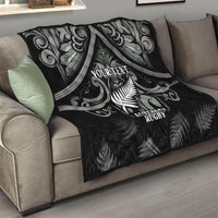 Custom New Zealand Silver Fern Rugby Quilt All Black Since 1892 Aotearoa Moko Maori - Wonder Print Shop