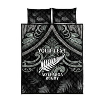 Custom New Zealand Silver Fern Rugby Quilt Bed Set All Black Since 1892 Aotearoa Moko Maori - Wonder Print Shop