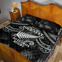 Custom New Zealand Silver Fern Rugby Quilt Bed Set All Black Since 1892 Aotearoa Moko Maori - Wonder Print Shop