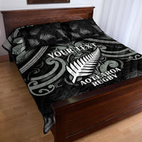 Custom New Zealand Silver Fern Rugby Quilt Bed Set All Black Since 1892 Aotearoa Moko Maori - Wonder Print Shop