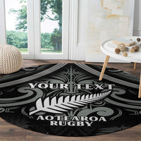 Custom New Zealand Silver Fern Rugby Round Carpet All Black Since 1892 Aotearoa Moko Maori