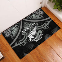 Custom New Zealand Silver Fern Rugby Rubber Doormat All Black Since 1892 Aotearoa Moko Maori - Wonder Print Shop