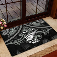 Custom New Zealand Silver Fern Rugby Rubber Doormat All Black Since 1892 Aotearoa Moko Maori - Wonder Print Shop