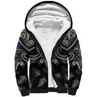Custom New Zealand Silver Fern Rugby Sherpa Hoodie All Black Since 1892 Aotearoa Moko Maori - Wonder Print Shop