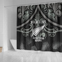 Custom New Zealand Silver Fern Rugby Shower Curtain All Black Since 1892 Aotearoa Moko Maori