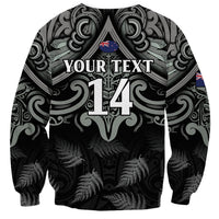 Custom New Zealand Silver Fern Rugby Sweatshirt All Black Since 1892 Aotearoa Moko Maori - Wonder Print Shop