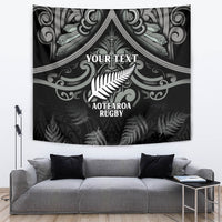 Custom New Zealand Silver Fern Rugby Tapestry All Black Since 1892 Aotearoa Moko Maori - Wonder Print Shop