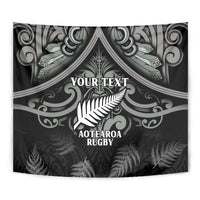 Custom New Zealand Silver Fern Rugby Tapestry All Black Since 1892 Aotearoa Moko Maori - Wonder Print Shop