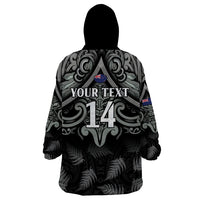 Custom New Zealand Silver Fern Rugby Wearable Blanket Hoodie All Black Since 1892 Aotearoa Moko Maori - Wonder Print Shop