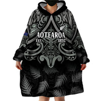 Custom New Zealand Silver Fern Rugby Wearable Blanket Hoodie All Black Since 1892 Aotearoa Moko Maori - Wonder Print Shop