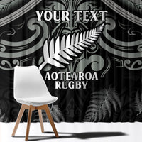 Custom New Zealand Silver Fern Rugby Window Curtain All Black Since 1892 Aotearoa Moko Maori - Wonder Print Shop