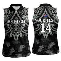 Custom New Zealand Silver Fern Rugby Women Sleeveless Polo Shirt All Black Since 1892 Aotearoa Moko Maori - Wonder Print Shop