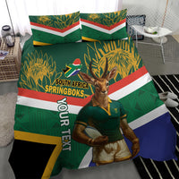 Custom South Africa Rugby Bedding Set 2024 Go Springboks Mascot African Pattern - Wonder Print Shop