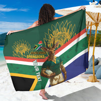 Custom South Africa Rugby Sarong 2024 Go Springboks Mascot African Pattern - Wonder Print Shop
