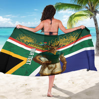 Custom South Africa Rugby Sarong 2024 Go Springboks Mascot African Pattern - Wonder Print Shop