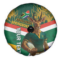 Custom South Africa Rugby Spare Tire Cover 2024 Go Springboks Mascot African Pattern - Wonder Print Shop