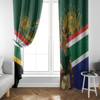 Custom South Africa Rugby Window Curtain 2024 Go Springboks Mascot African Pattern - Wonder Print Shop